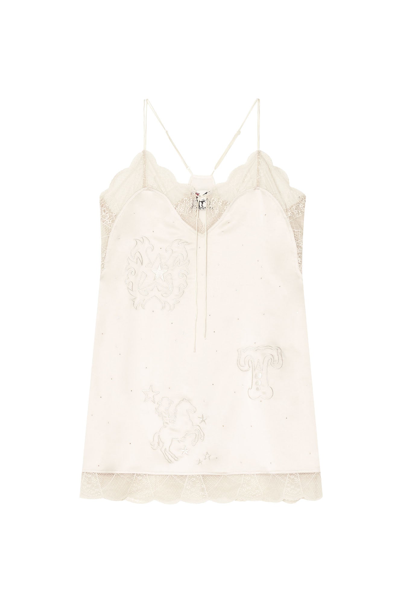 HOTFIX MINI SLIP DRESS (BEIGE)
