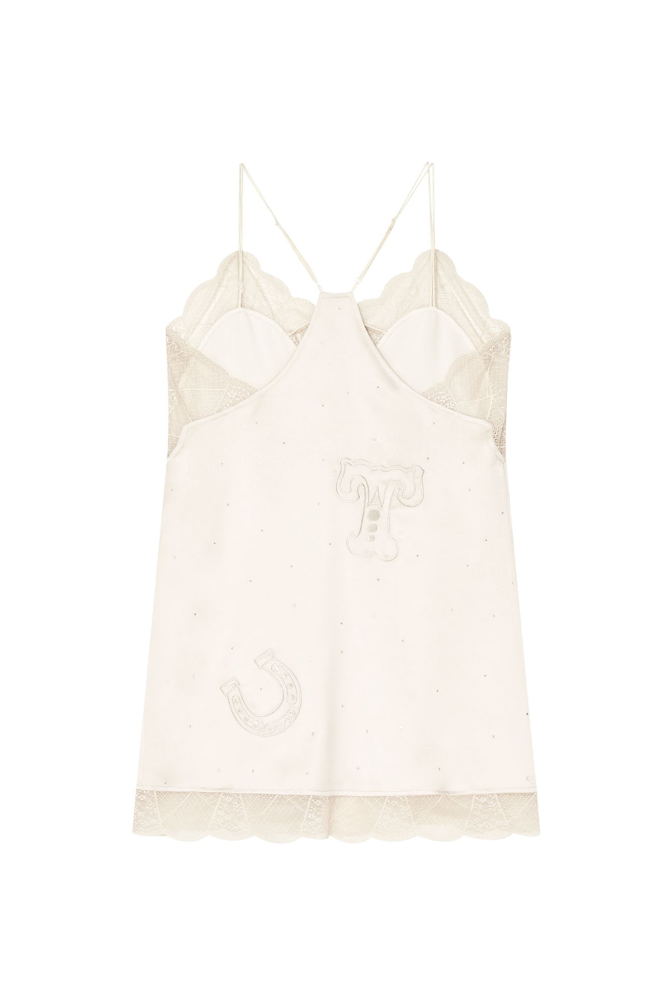 HOTFIX MINI SLIP DRESS (BEIGE)