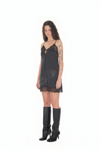 HOTFIX MINI SLIP DRESS (BLACK)