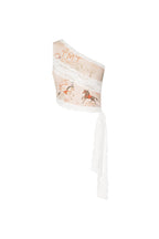 LACE PANEL ONE SHOULDER TOP (BEIGE)