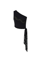 LACE PANEL ONE SHOULDER TOP (BLACK)