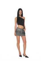 LACE PANEL ONE SHOULDER TOP (BLACK)