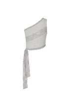 LACE PANEL ONE SHOULDER TOP (GREY)
