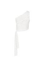 LACE PANEL ONE SHOULDER TOP (WHITE)