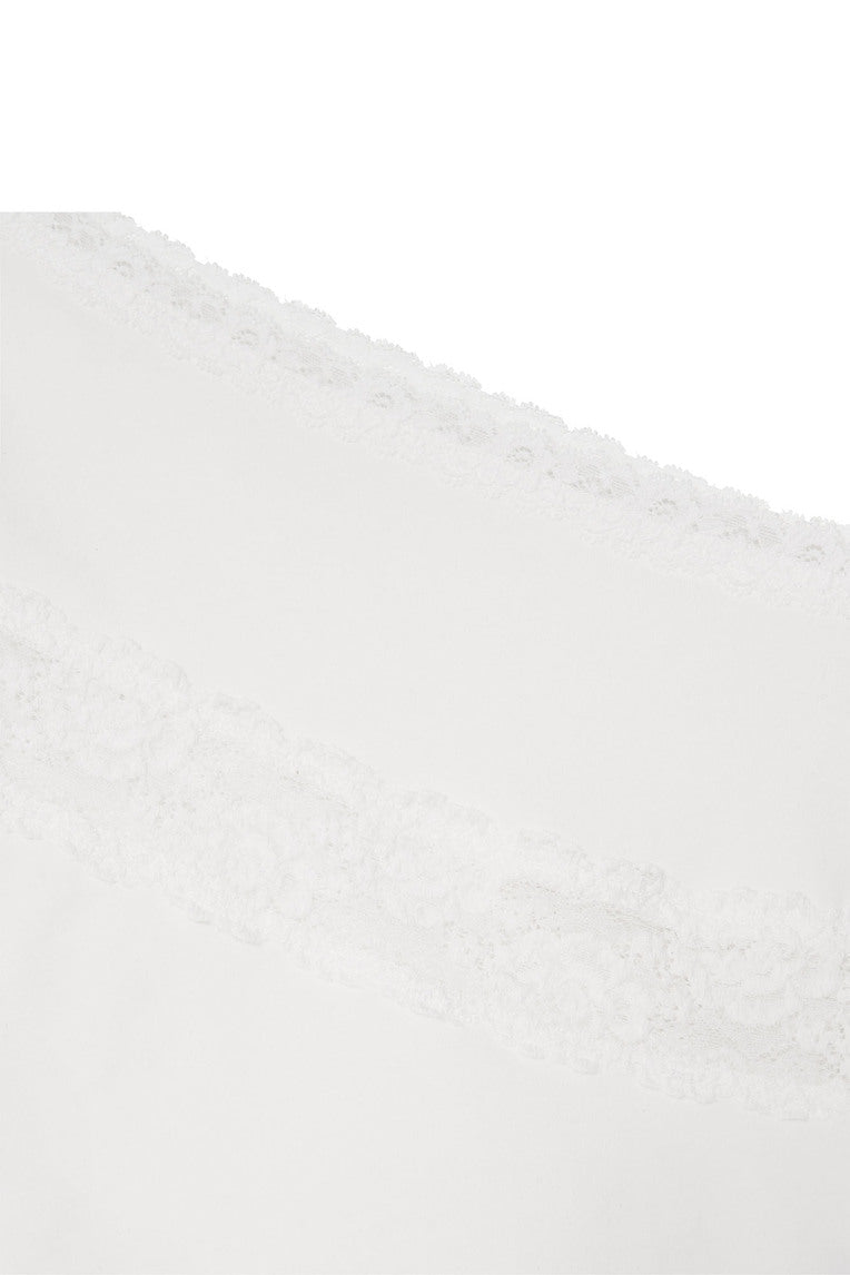 LACE PANEL ONE SHOULDER TOP (WHITE)