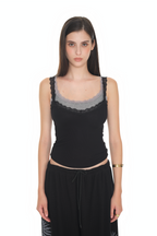 LAYERED LACE CAMI-TOP (BLACK)