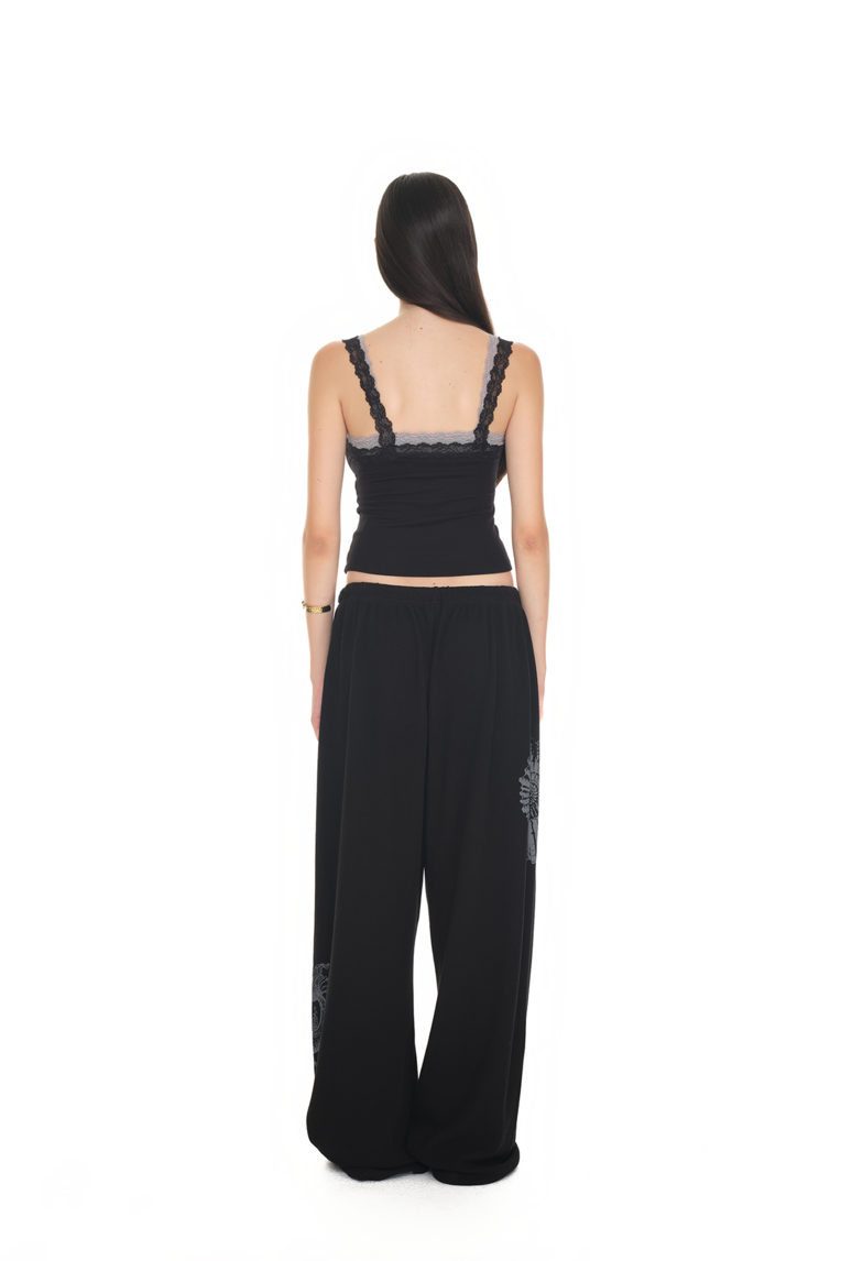 LAYERED LACE CAMI-TOP (BLACK)