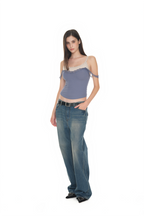 LAYERED LACE CAMI-TOP (DARK BLUE)