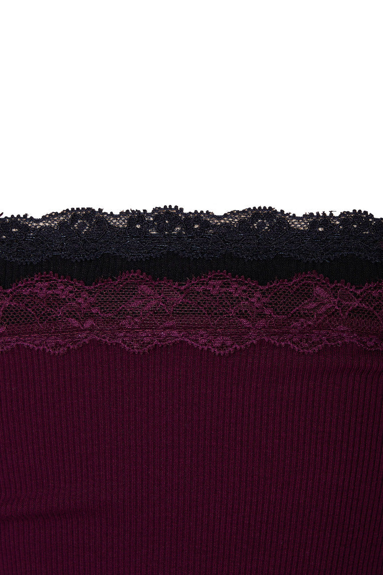 LAYERED LACE CAMI-TOP (MAROON)