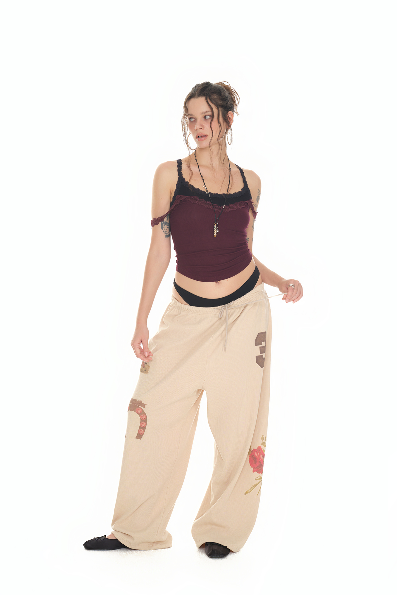 LAYERED LACE CAMI-TOP (MAROON)