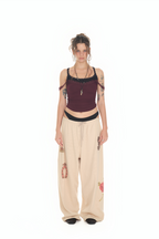 LAYERED LACE CAMI-TOP (MAROON)