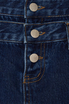 LAYERED WAIST DENIM SKIRT PANTS (BLUE)