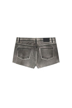 LAYERED WAIST DENIM SKIRT PANTS (WASHED BLACK)