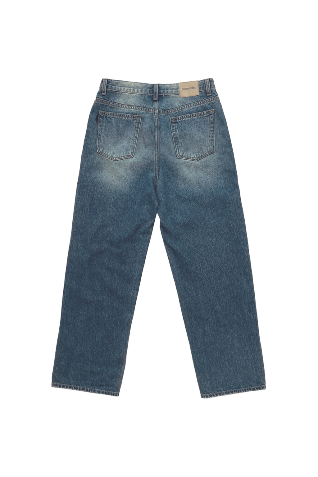 LOW RISE LOOSE-FIT DAMAGED JEANS (VINTAGE BLUE)