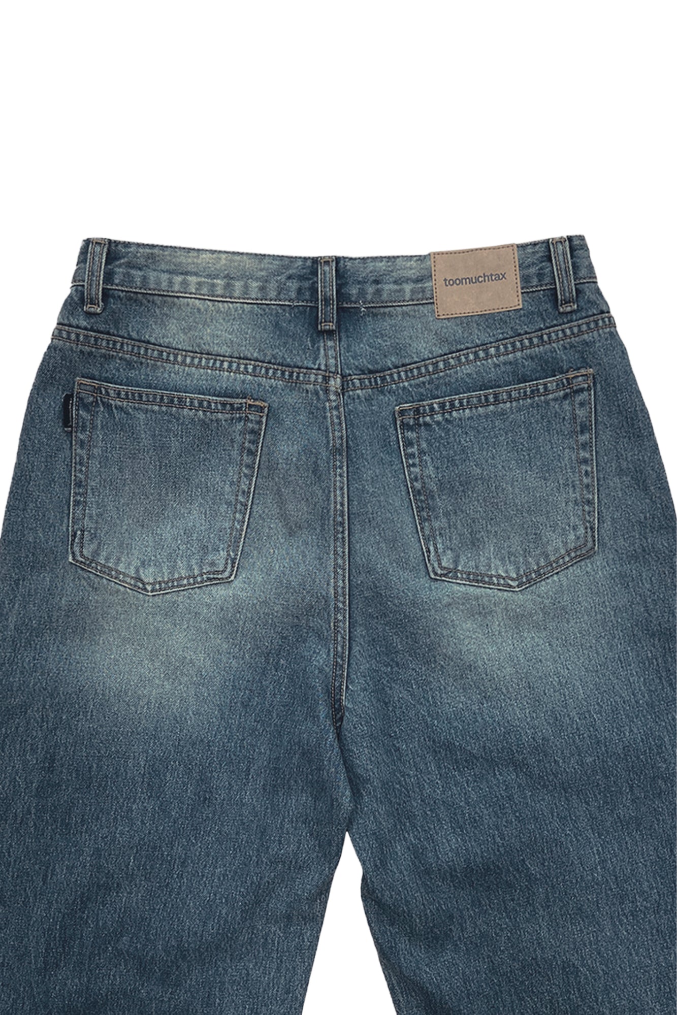 LOW RISE LOOSE-FIT DAMAGED JEANS (VINTAGE BLUE)