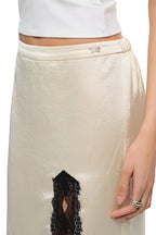 LACE MIDI SKIRT (LEMON)