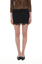 LACE MINI SLIP SKIRT (BLACK)