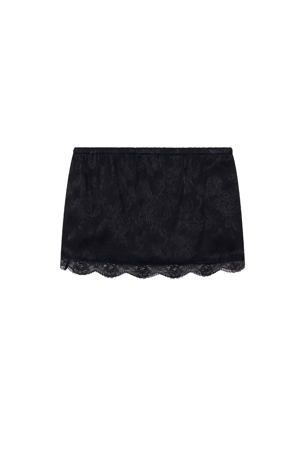 LACE MINI SLIP SKIRT (BLACK)