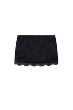LACE MINI SLIP SKIRT (BLACK)