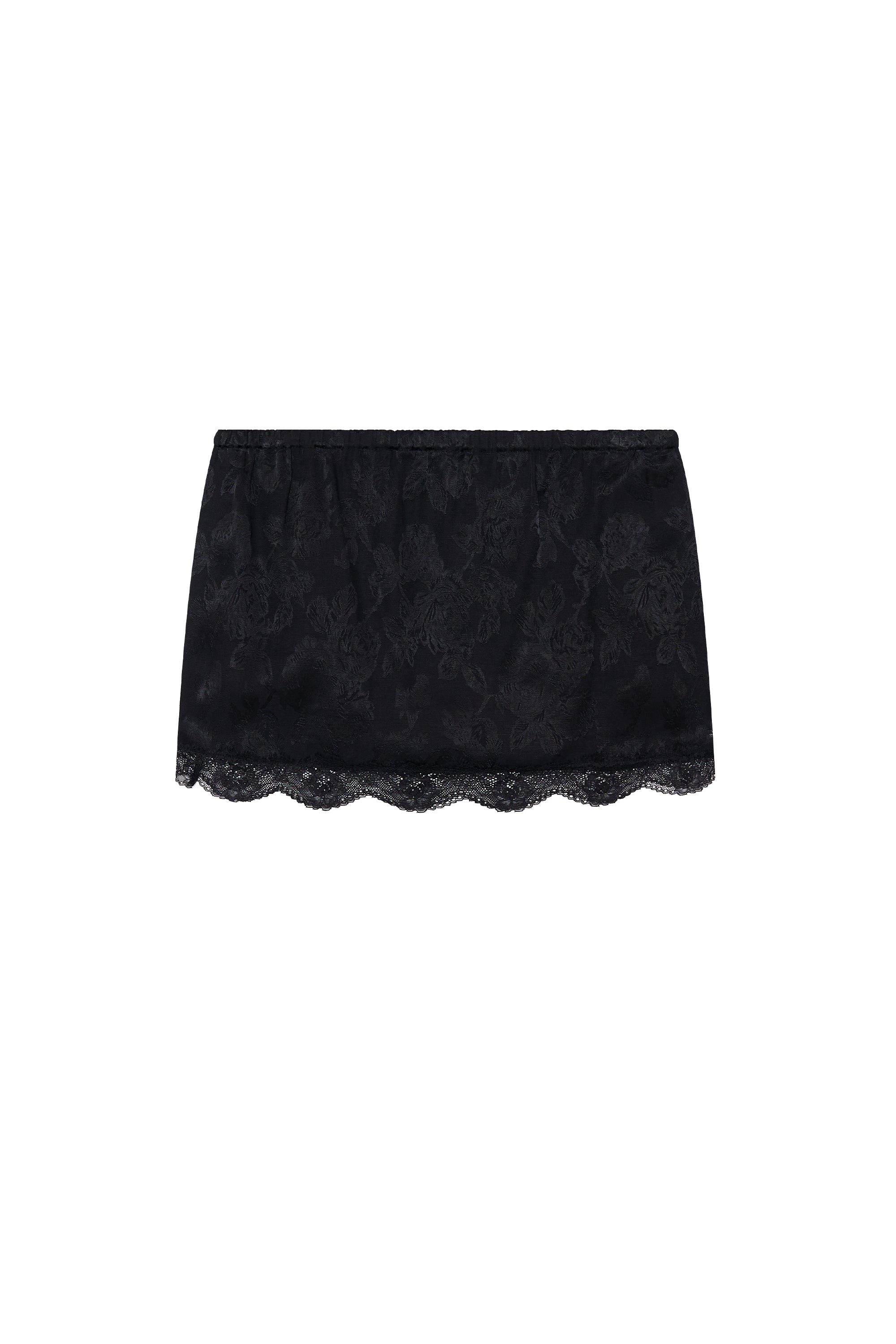 LACE MINI SLIP SKIRT (BLACK)
