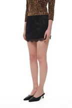 LACE MINI SLIP SKIRT (BLACK)