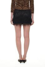 LACE MINI SLIP SKIRT (BLACK)