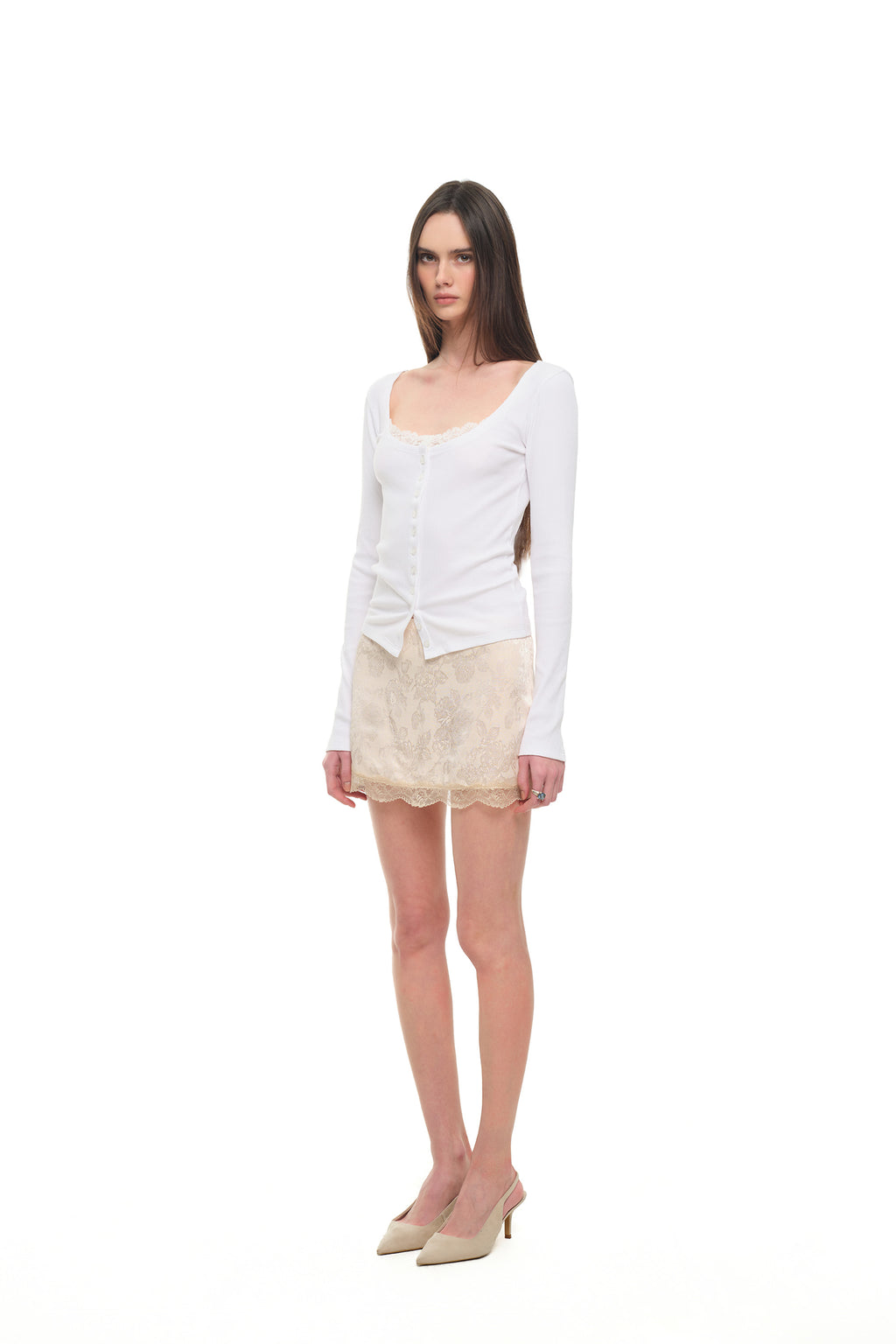 LACE MINI SLIP SKIRT (LIGHT PINK)