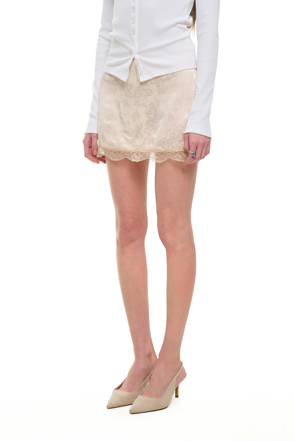 LACE MINI SLIP SKIRT (LIGHT PINK)