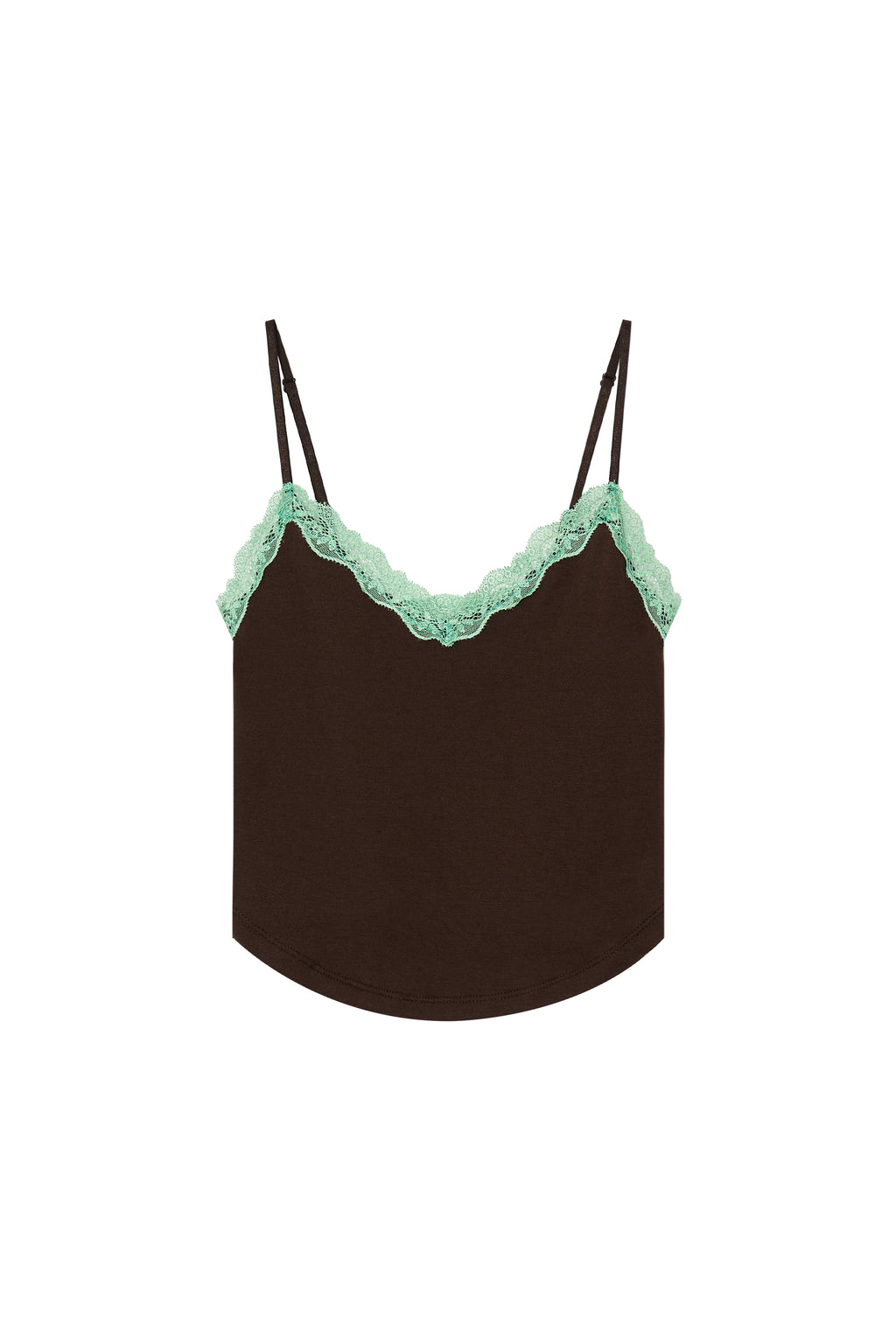 LACE POINT CAMI TOP (BROWN)
