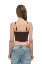 LACE POINT CAMI TOP (BROWN)