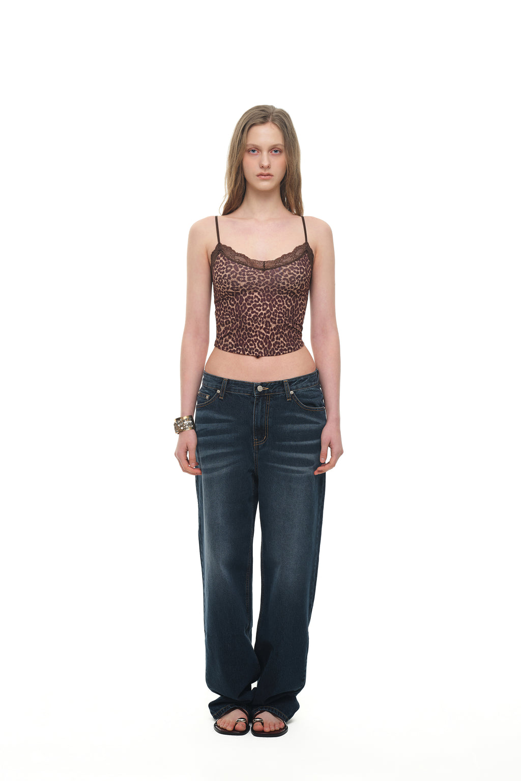 LACE POINT CAMI TOP (LEOPARD)
