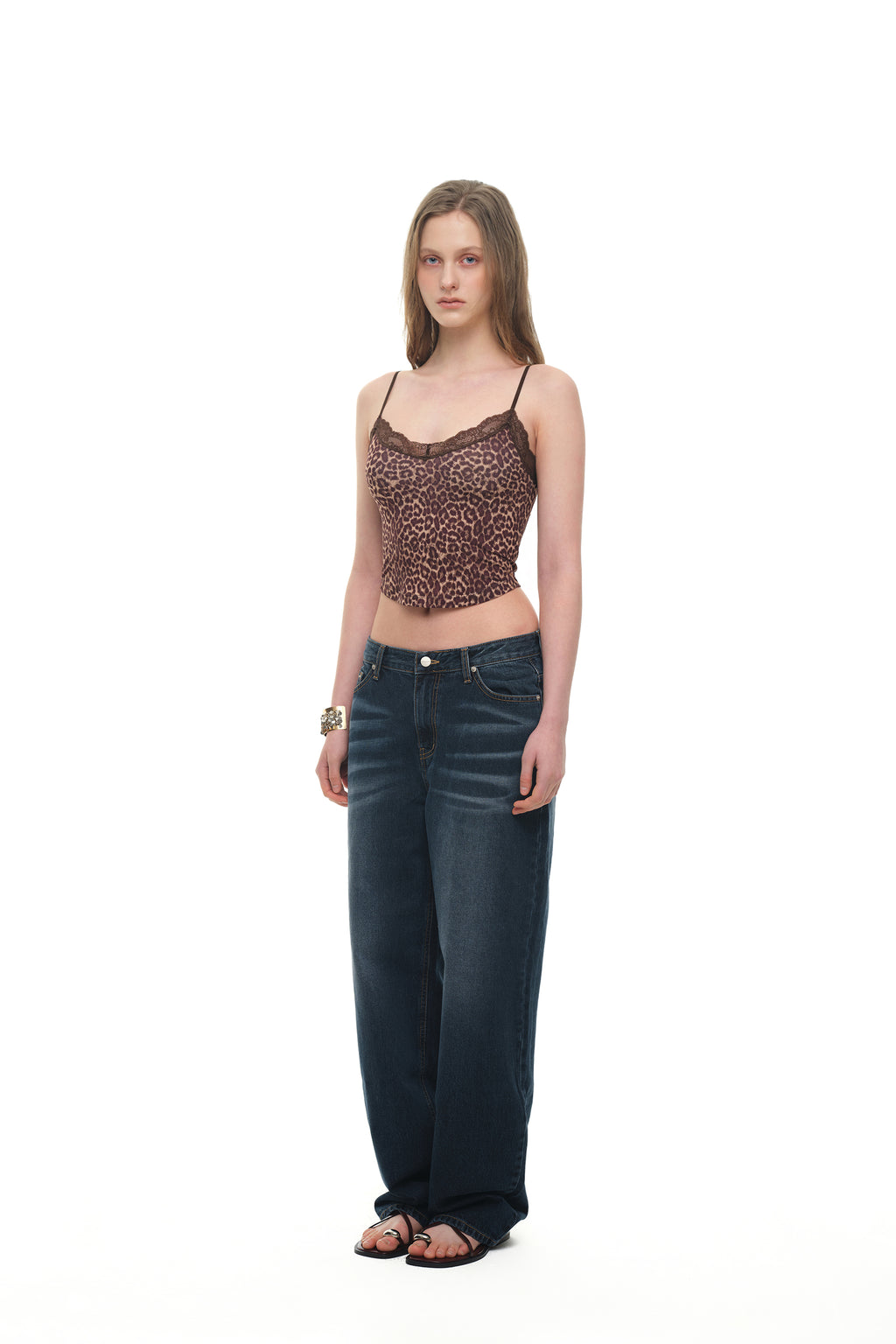 LACE POINT CAMI TOP (LEOPARD)