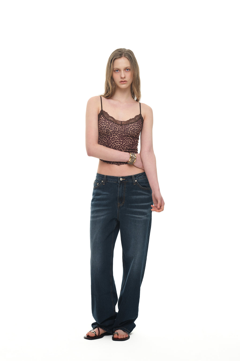 LACE POINT CAMI TOP (LEOPARD)