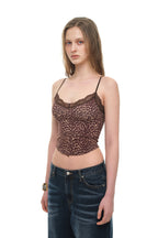 LACE POINT CAMI TOP (LEOPARD)