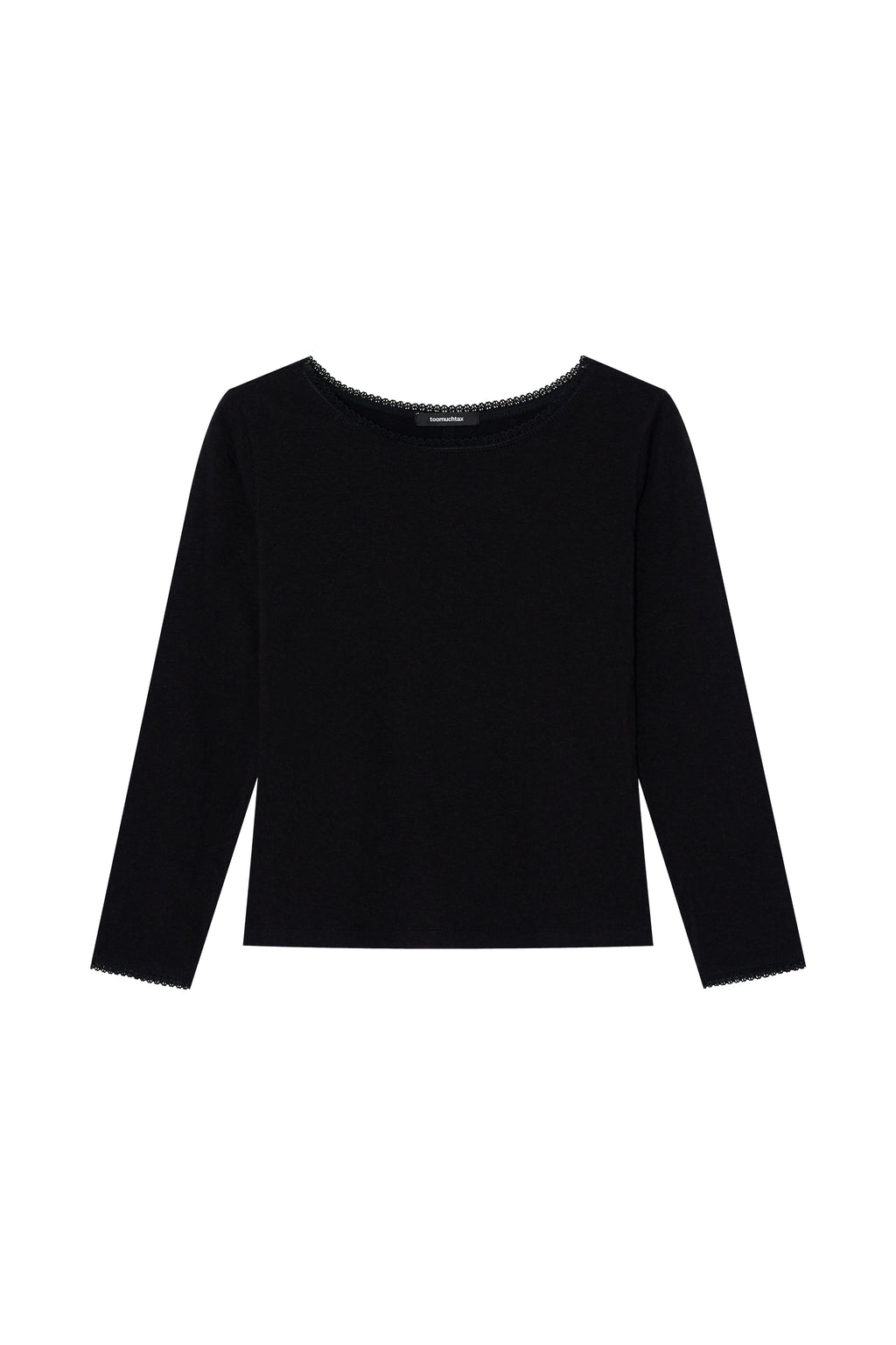 LACE THREE-QUARTER SLEEVE TOP (BLACK)
