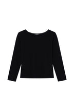 LACE THREE-QUARTER SLEEVE TOP (BLACK)