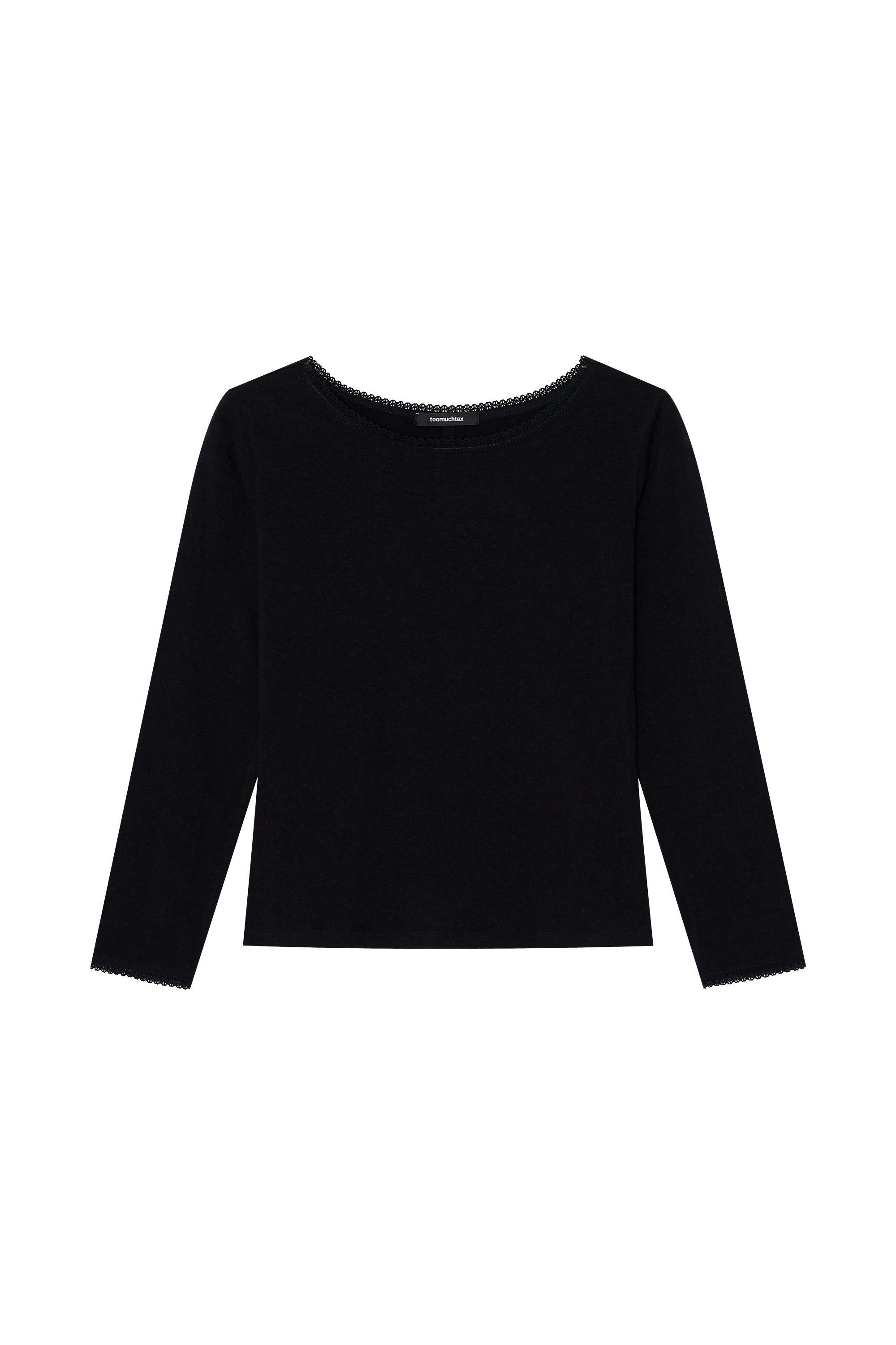 LACE THREE-QUARTER SLEEVE TOP (BLACK)