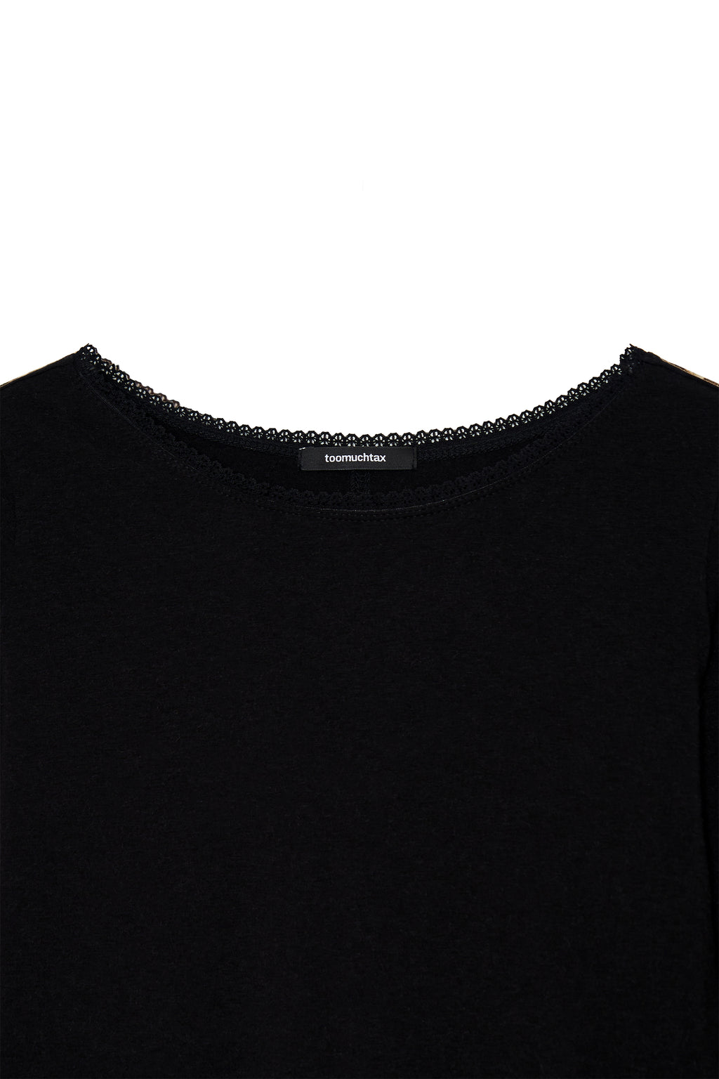 LACE THREE-QUARTER SLEEVE TOP (BLACK)