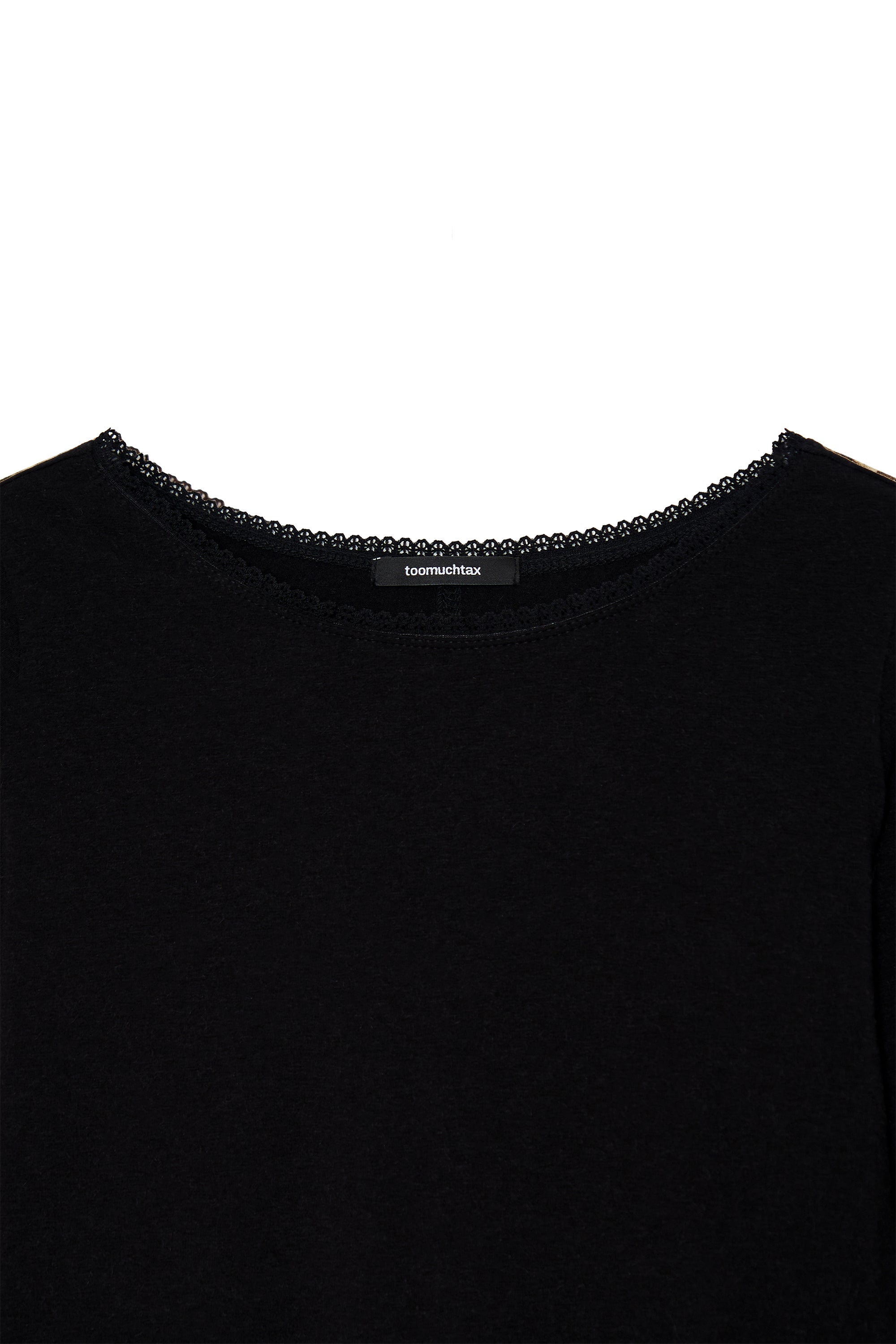 LACE THREE-QUARTER SLEEVE TOP (BLACK)