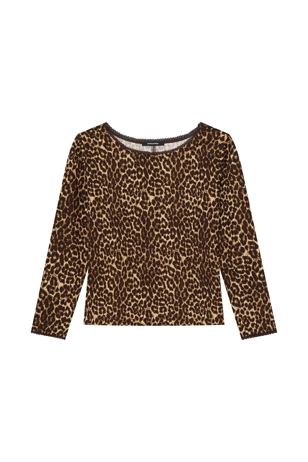LACE THREE-QUARTER SLEEVE TOP (LEOPARD)