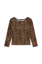 LACE THREE-QUARTER SLEEVE TOP (LEOPARD)