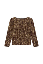 LACE THREE-QUARTER SLEEVE TOP (LEOPARD)