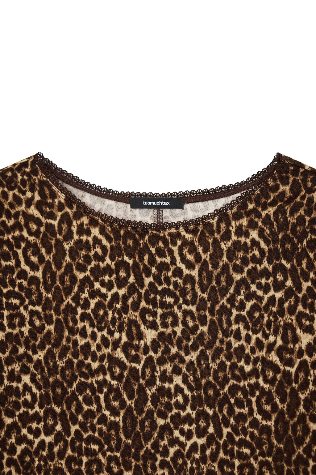 LACE THREE-QUARTER SLEEVE TOP (LEOPARD)