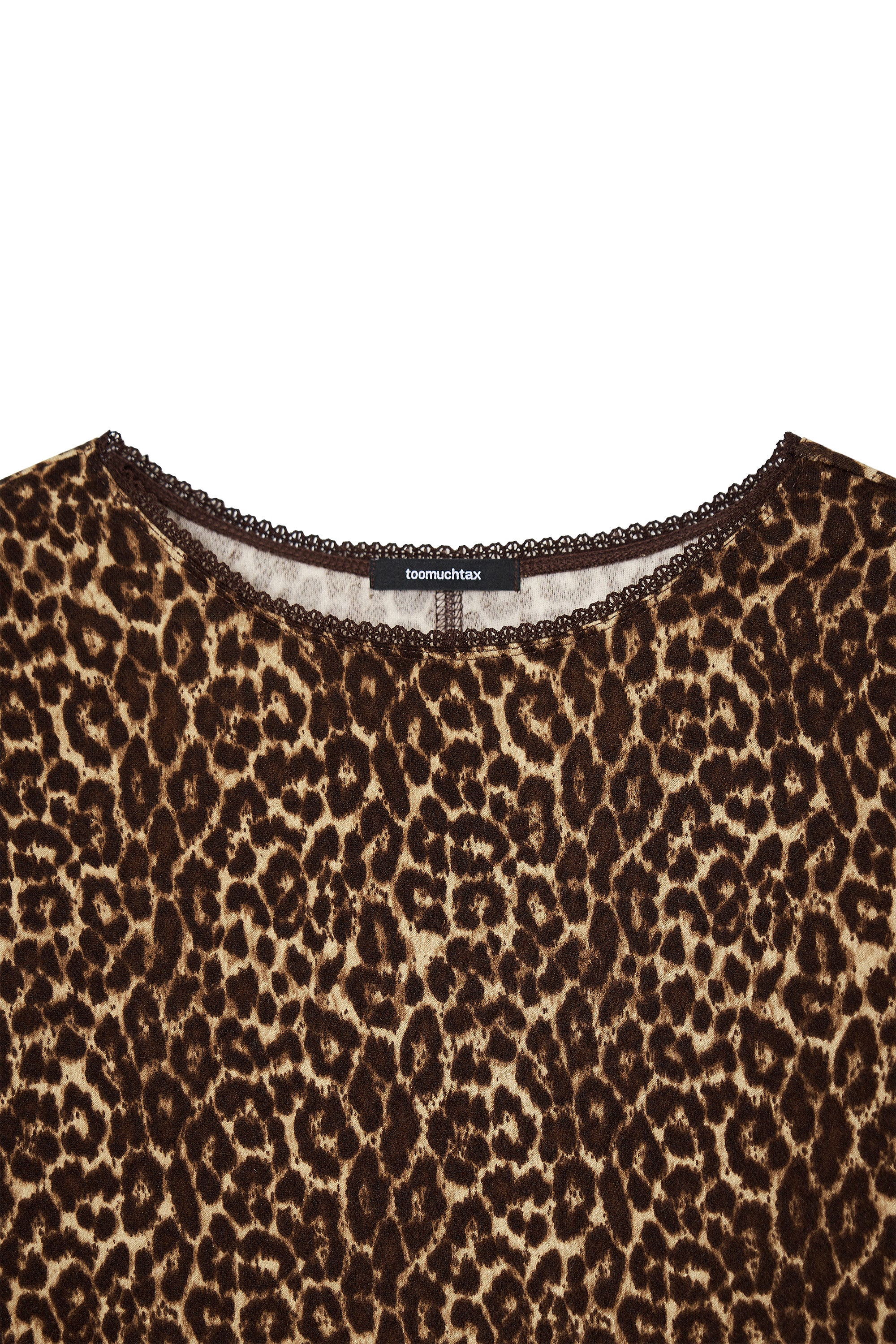 LACE THREE-QUARTER SLEEVE TOP (LEOPARD)