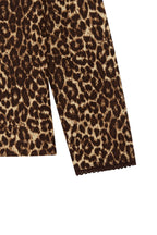 LACE THREE-QUARTER SLEEVE TOP (LEOPARD)