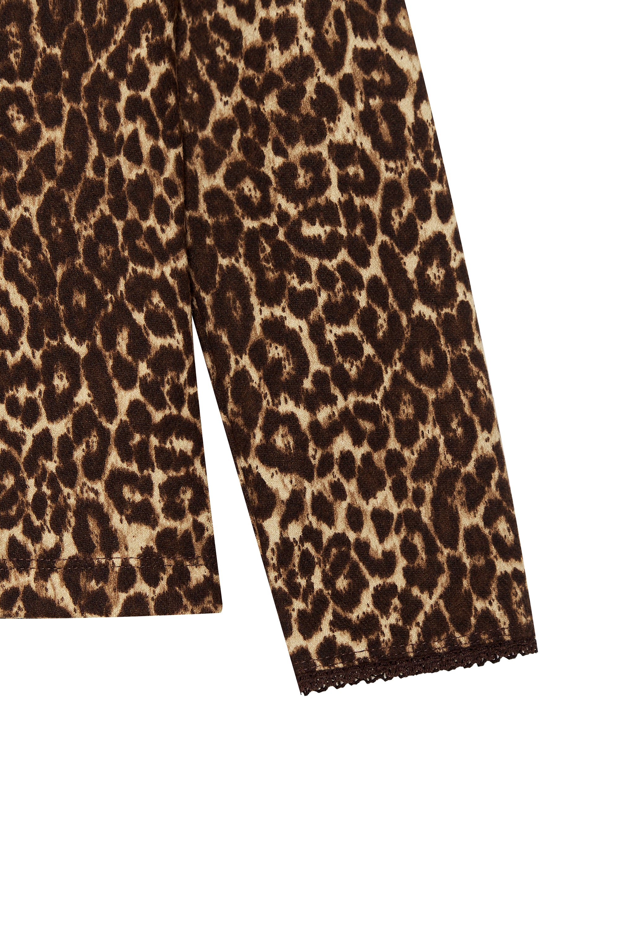 LACE THREE-QUARTER SLEEVE TOP (LEOPARD)