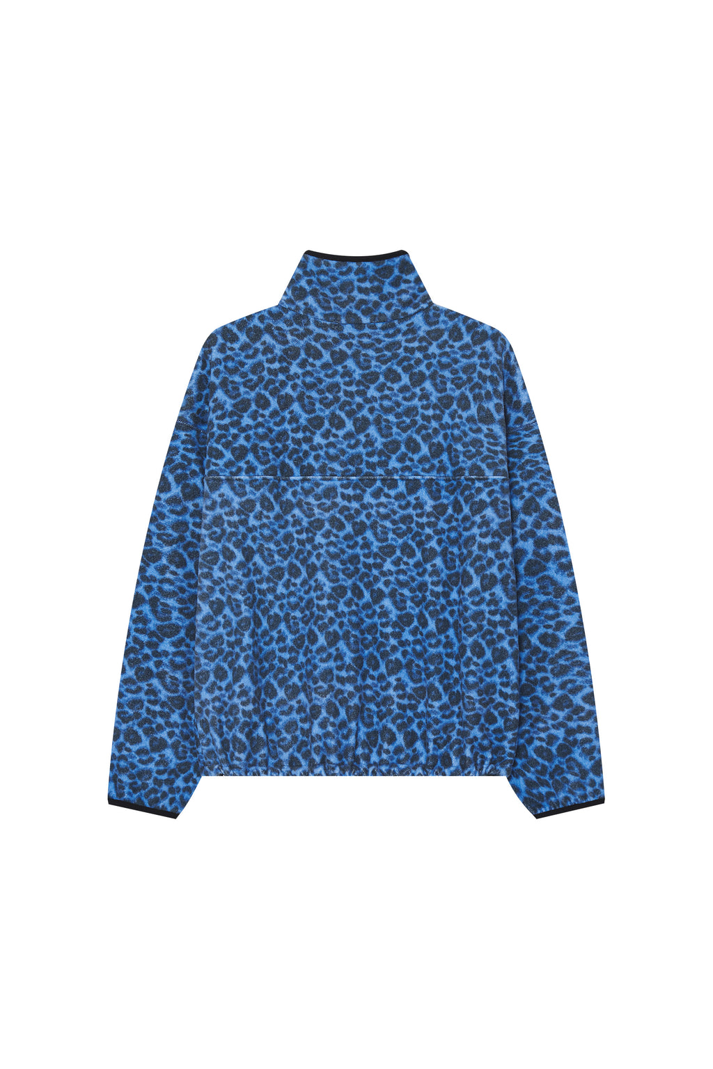 LEOPARD FLEECE HALF-ZIP SWEATSHIRT (BLUE)