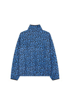LEOPARD FLEECE HALF-ZIP SWEATSHIRT (BLUE)