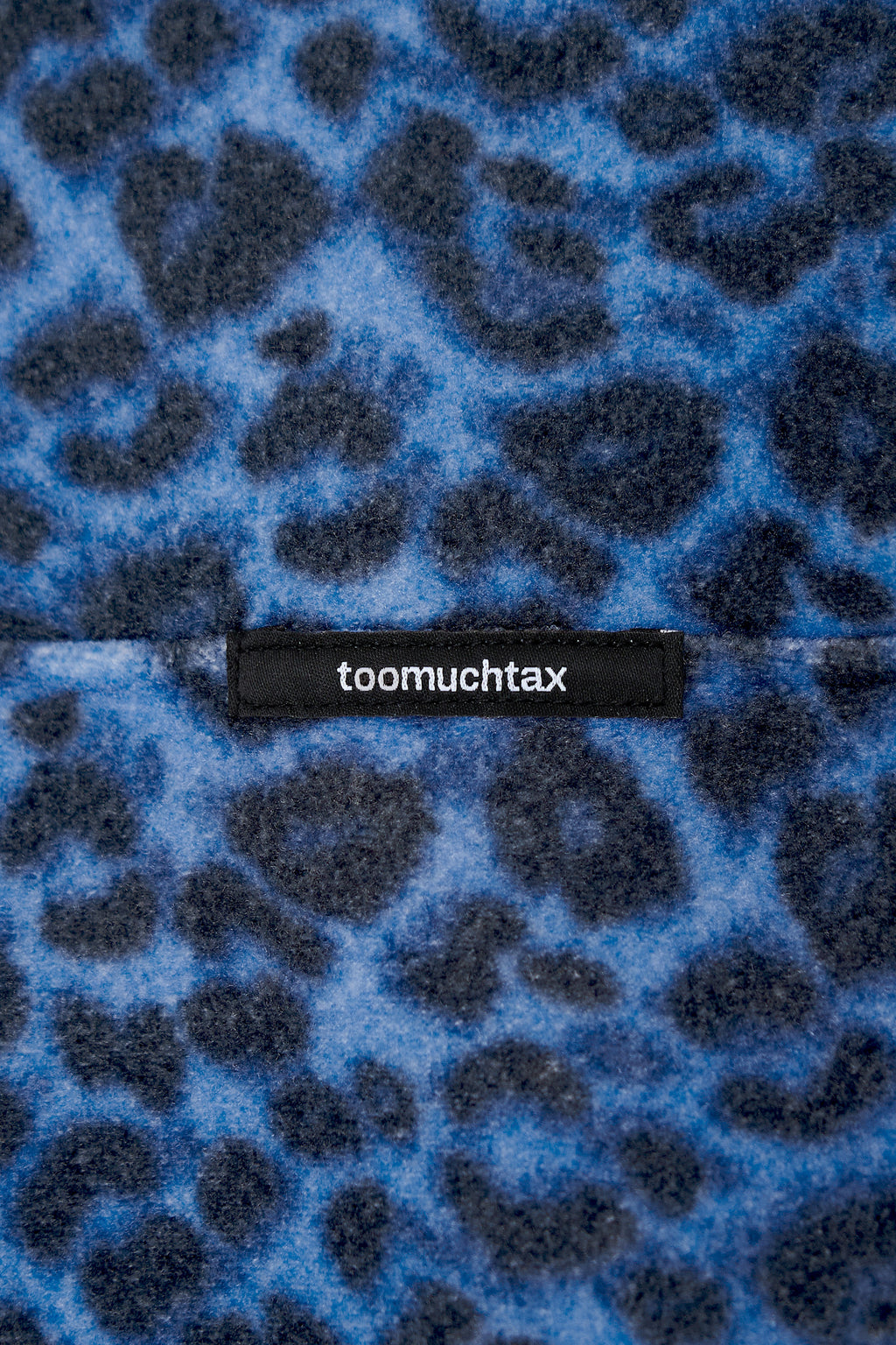 LEOPARD FLEECE HALF-ZIP SWEATSHIRT (BLUE)