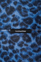 LEOPARD FLEECE HALF-ZIP SWEATSHIRT (BLUE)